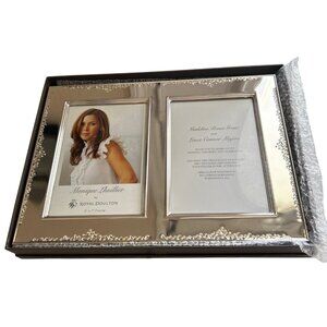 Monique Lhuillier For Royal Doulton Silver-Plated 5x7 Double Photo Frame